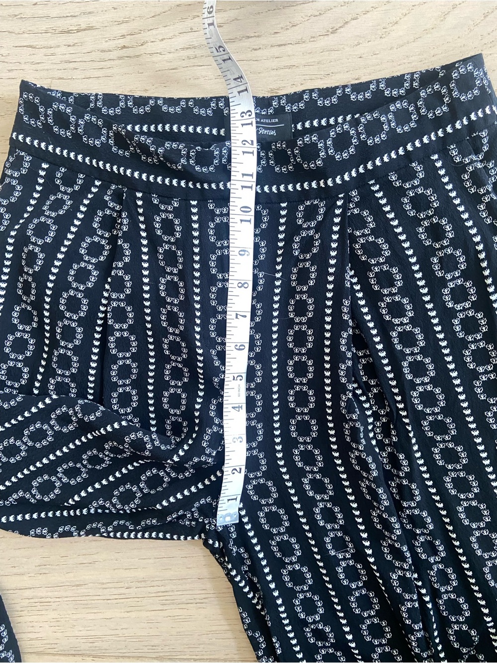 & OTHER STORIES Stockholm Atelier Wide Leg Cropped Pants Size 8 Black White - Picture 8 of 10
